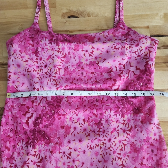 Y2K Dress Pink Floral Chiffon Size 12 believe... Lined Romantic Fairy Whimsical - Picture 6 of 14